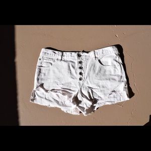 Free People High Waisted White Shorts